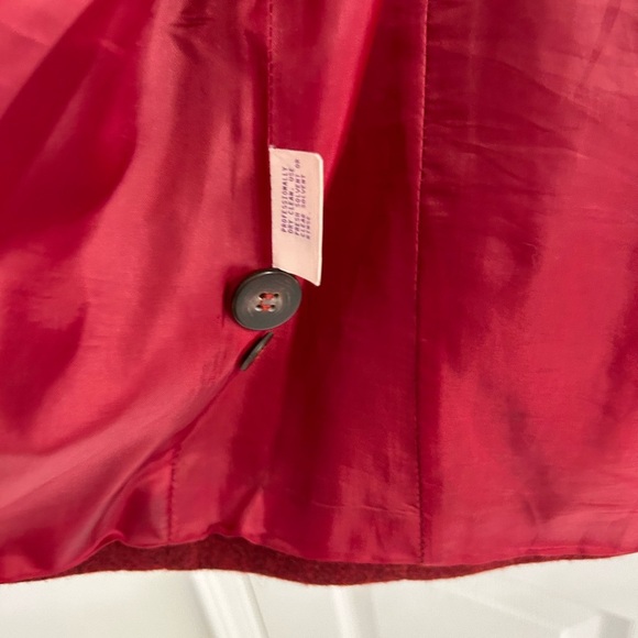 Eddie Bauer Vintage 100% Wool Blazer Pea Coat Red Size Petite XS Winter Ladies - Picture 7 of 10